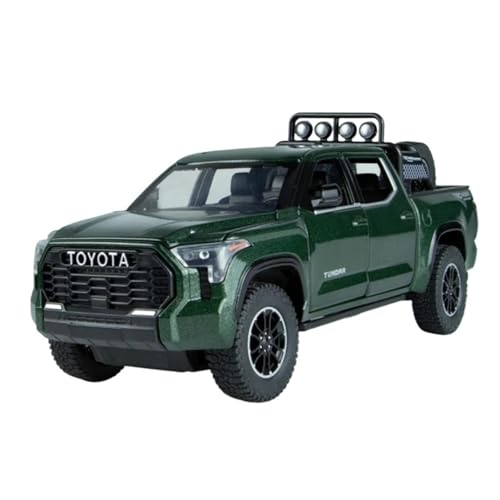 CHENXIAOLAN Miniaturmodelle 1 24 Für Tundra Pickup Legierung Auto Modell Diecast Off-Road Fahrzeug Auto Modell Sound Und Licht Geschenk Fertigmodell(Grün) von CHENXIAOLAN