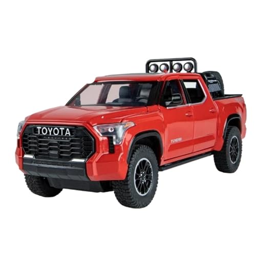 CHENXIAOLAN Miniaturmodelle 1 24 Für Tundra Pickup Legierung Auto Modell Diecast Off-Road Fahrzeug Auto Modell Sound Und Licht Geschenk Fertigmodell(Rot) von CHENXIAOLAN