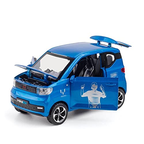 CHENXIAOLAN Miniaturmodelle 1 24 Für Wuling Hongguang Mini EV Zurückziehen Mit Musik Und Licht Modell Simulation Alloy Diecast Fertigmodell(Blau) von CHENXIAOLAN