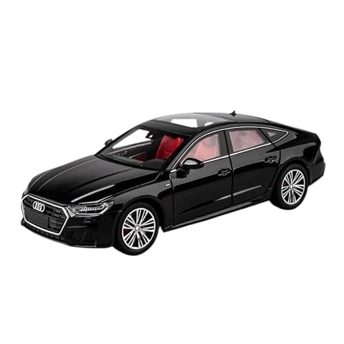 CHENXIAOLAN Miniaturmodelle 1 24 Skala Modell Für Audi A7 Limousine Druckguss Modell Auto Sound Und Licht Sammler Spielzeug Fertigmodell(Schwarz) von CHENXIAOLAN