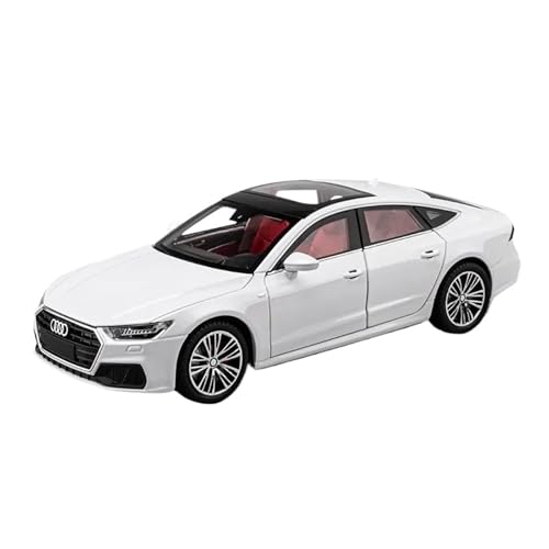 CHENXIAOLAN Miniaturmodelle 1 24 Skala Modell Für Audi A7 Limousine Druckguss Modell Auto Sound Und Licht Sammler Spielzeug Fertigmodell(Weiß) von CHENXIAOLAN