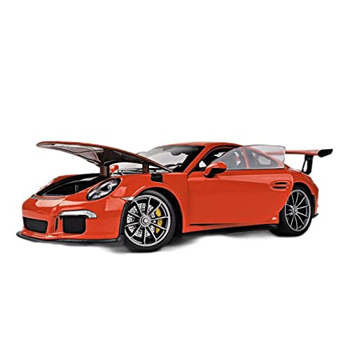 CHENXIAOLAN Miniaturmodelle 1 24 Static Diecast Für Porsche GT3 RS Simulation Sportwagen Modell Metall Fahrzeug Ornamente Display Geschenk Fertigmodell(Orange) von CHENXIAOLAN