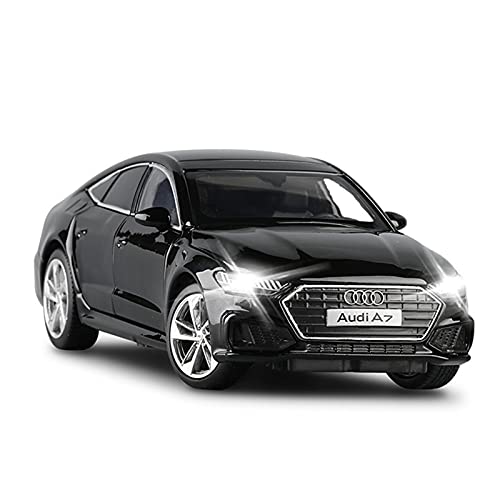 CHENXIAOLAN Miniaturmodelle 1 32 Für Audi A7 Alloy Car Model 6 Türen Geöffnet Simulationsfahrzeuge Mit LED-Licht Fertigmodell(Schwarz) von CHENXIAOLAN