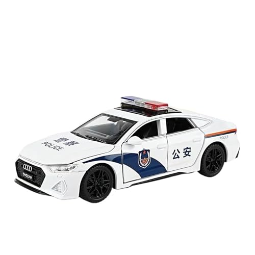 CHENXIAOLAN Miniaturmodelle 1 32 Für Audi RS7 Polizeiautomodell Mit Ton Und Licht Kollektives Miniaturauto Druckgussspielzeug Jungen Geschenk Fertigmodell(Weiß) von CHENXIAOLAN