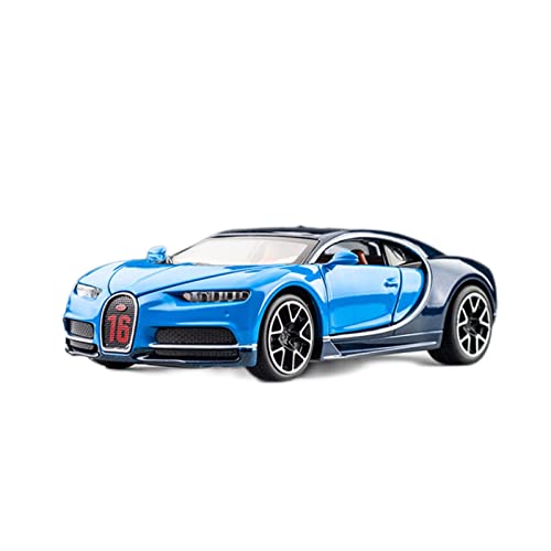 CHENXIAOLAN Miniaturmodelle 1 32 Für Bugatti Chiron Legierung Spielzeugautomodelle Diecast Car Mit Sound Light Fertigmodell(Blau) von CHENXIAOLAN