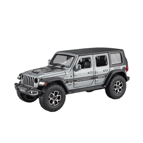 CHENXIAOLAN Miniaturmodelle 1 32 Für Jeep Wrangler Sahara Offroad-Legierungsauto Druckgussautomodell Sound- Und Lichtspielzeug Fertigmodell(Grau) von CHENXIAOLAN