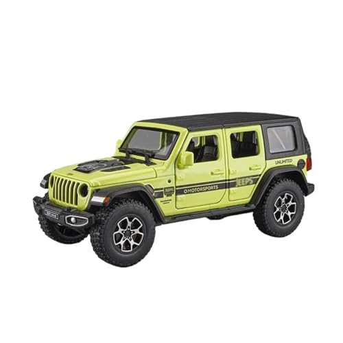 CHENXIAOLAN Miniaturmodelle 1 32 Für Jeep Wrangler Sahara Offroad-Legierungsauto Druckgussautomodell Sound- Und Lichtspielzeug Fertigmodell(Grün) von CHENXIAOLAN