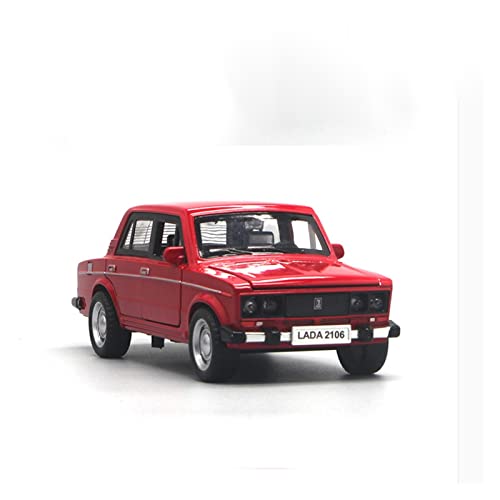 CHENXIAOLAN Miniaturmodelle 1 32 Für Lada Retro Alloy Car Models Diecast Fahrzeuge Simulation Sound Light Fertigmodell(Rot) von CHENXIAOLAN