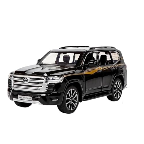 CHENXIAOLAN Miniaturmodelle 1 32 Für Toyota Land Cruiser LC300 SUV Druckguss Automodell Sound Und Licht Pull Back Spielzeug Fertigmodell(Schwarz) von CHENXIAOLAN