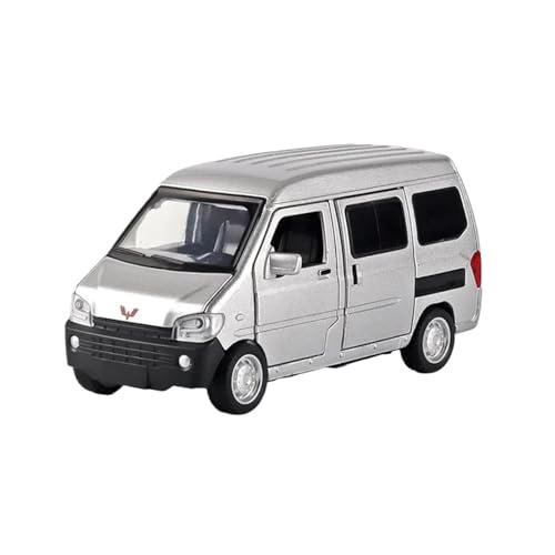 CHENXIAOLAN Miniaturmodelle 1 32 Für Wuling Rongguang Van MPV Legierung Auto Druckguss Metall Modell Sound Und Licht Spielzeug Sammlung Display Fertigmodell(Silber) von CHENXIAOLAN