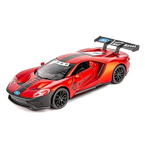 CHENXIAOLAN Miniaturmodelle 1 32 Simulation Automodell Legierung Diecast Automodell Für Ford GT Rennwagen Zurückziehen Mit Ton Und Licht Fertigmodell(Rot) von CHENXIAOLAN