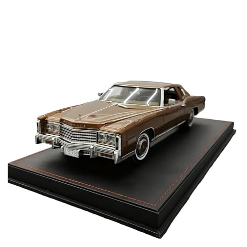 CHENXIAOLAN Miniaturmodelle 1:18 Für Cadill 1978 Klassische Simulationsharz Statische Automodellmodell Die-Casting-Fahrzeugsammlung Dekoration Fertigmodell(Brown) von CHENXIAOLAN