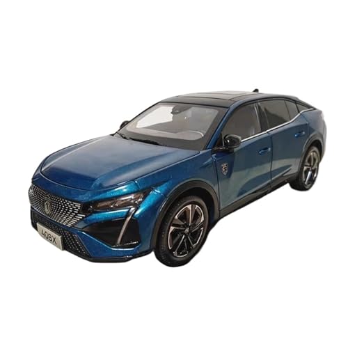 CHENXIAOLAN Miniaturmodelle 1:18 Für Peugeot 408X 2023 Metallsimulationsautomodell Blau Sammlungsausstellung Fertiger Miniaturfahrzeuge Fertigmodell von CHENXIAOLAN