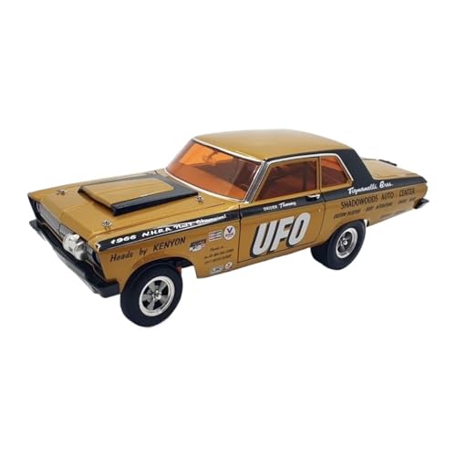 CHENXIAOLAN Miniaturmodelle 1:18 Für Plymouth AWB UFO 1965 Orangefarbenes Legierungsautomodell Klassische Vergriffene Sammlung Für Erwachsene Fertigmodell von CHENXIAOLAN