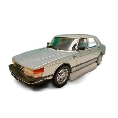 CHENXIAOLAN Miniaturmodelle 1:18 Für Saab 900 Turbo 1981 Metallic-Silber 4-türiges Luxuslimousinenmodell Klassisches Spielzeug Aus Druckguss Fertigmodell von CHENXIAOLAN