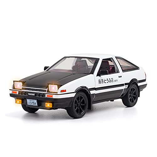 CHENXIAOLAN Miniaturmodelle 1:20 Für Toyota AE86 Simulation Diecast Auto Modell Metall Zurückziehen Fahrzeug Sound Licht Spielzeug Radaufhängung Fertigmodell(Schwarz) von CHENXIAOLAN