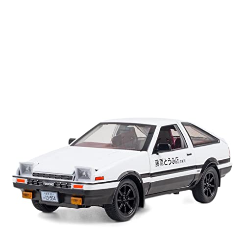 CHENXIAOLAN Miniaturmodelle 1:20 Für Toyota AE86 Simulation Diecast Auto Modell Metall Zurückziehen Fahrzeug Sound Licht Spielzeug Radaufhängung Fertigmodell(White) von CHENXIAOLAN