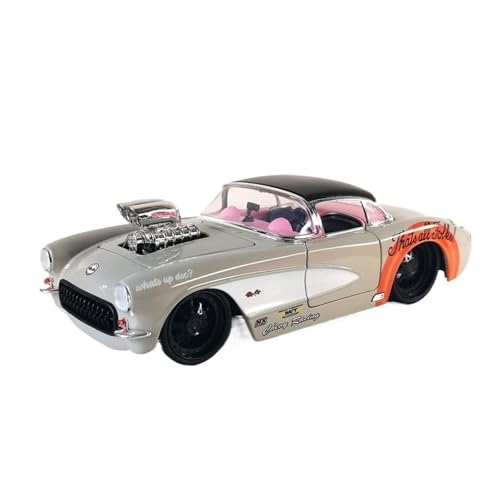 CHENXIAOLAN Miniaturmodelle 1:24 Für Chevrolet Corvette 1957 Oldtimer-Legierungsmodell Statische Limousine Sammlung Retro-Ornament Souvenir Fertigmodell von CHENXIAOLAN