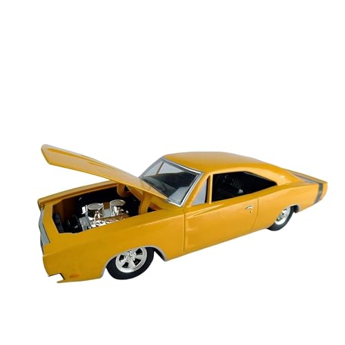 CHENXIAOLAN Miniaturmodelle 1:24 Für Dodge Charger 500 Route 66 1969 Muscle-Racing-Modell Vergriffene Sammlung Fertigmodell von CHENXIAOLAN