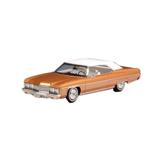 CHENXIAOLAN Miniaturmodelle 1:43 Für Chevrolet Caprice Classic Cabrio 1973 Statisches Automodell Metallfahrzeugsammlung Fertigmodell(Orange) von CHENXIAOLAN