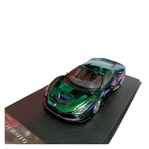 CHENXIAOLAN Miniaturmodelle 1:64 Für Ferrari F8 Tributo Galvanisiertes Chamäleon Legierung Simulationsmodell Druckguss Spielzeug Sammlerstück Fertigmodell von CHENXIAOLAN