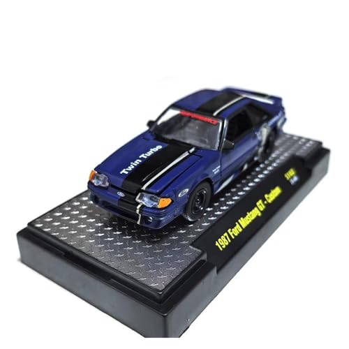 CHENXIAOLAN Miniaturmodelle 1:64 Für Ford Mustang GT-Custom 1987 Legierung Auto Modell Spielzeug Sammeln Ornament Souvenir Spielzeug Fahrzeug Fertigmodell von CHENXIAOLAN