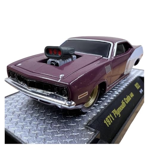 CHENXIAOLAN Miniaturmodelle 1:64 Für Plymouth 1971 Cuda 440 Oldtimer-Legierung Retro-Coupé-Modell Souvenir Hobby-Sammlung Fertigmodell von CHENXIAOLAN