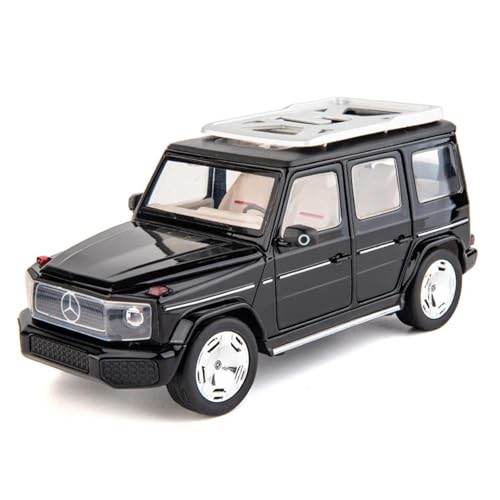 CHENXIAOLAN Miniaturmodelle Automodell 1 24 für Mercedes Benz EQG G-Klasse Legierungsmodellauto Metallguss-Sound- und Lichtauto Fertigmodell(Schwarz) von CHENXIAOLAN