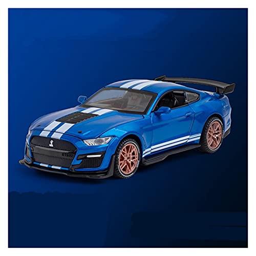 CHENXIAOLAN Miniaturmodelle Diecast Automodell 1 32 Für Mustang Shelby GT500 Zurückziehen Mit Musik Und Lichtsimulation Legierungsauto Fertigmodell(Blau) von CHENXIAOLAN