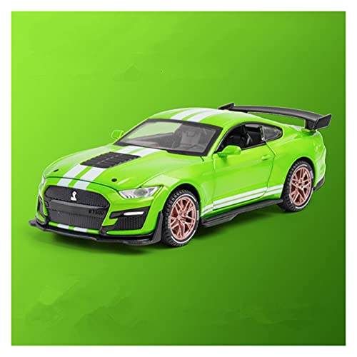 CHENXIAOLAN Miniaturmodelle Diecast Automodell 1 32 Für Mustang Shelby GT500 Zurückziehen Mit Musik Und Lichtsimulation Legierungsauto Fertigmodell(Grün) von CHENXIAOLAN