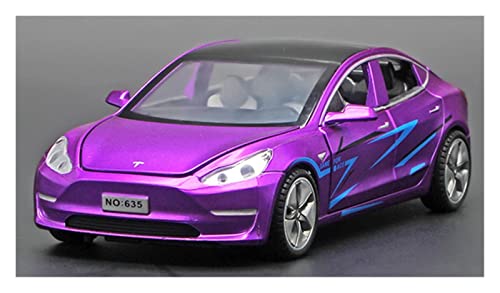 CHENXIAOLAN Miniaturmodelle Für Brandneue Luxusautos 1 32 Hochwertige Geschenklegierung Für Die Heimdekoration Mit Ton Und Licht Fertigmodell(Purple) von CHENXIAOLAN