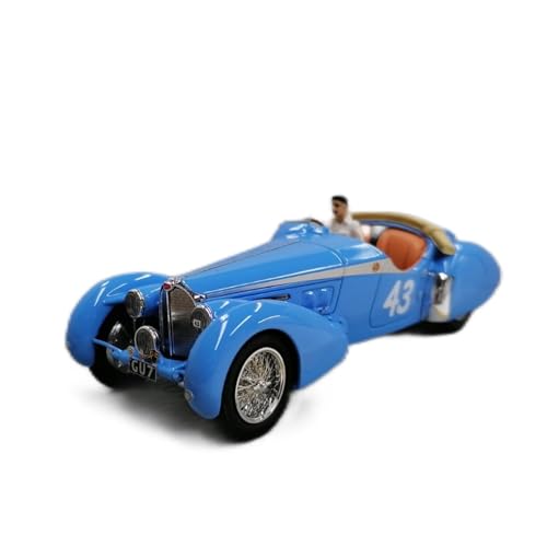 CHENXIAOLAN Miniaturmodelle Für Bugatti T57SC 1938 1:43 Harzautomodell Oldtimer-Erinnerungsstücke-Sammlung Für Erwachsene Fertigmodell(Sky Blue) von CHENXIAOLAN