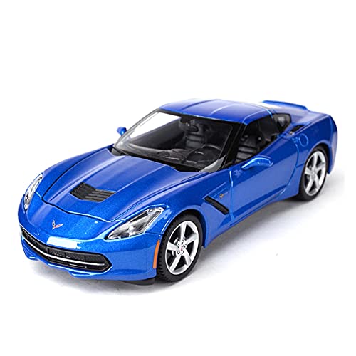 CHENXIAOLAN Miniaturmodelle Für Chevrolet Corvette Stingray 1 24 Sammlerstück Simulation Legierung Automodell Als Weihnachtsgeschäftsgeschenk Fertigmodell(Blau) von CHENXIAOLAN