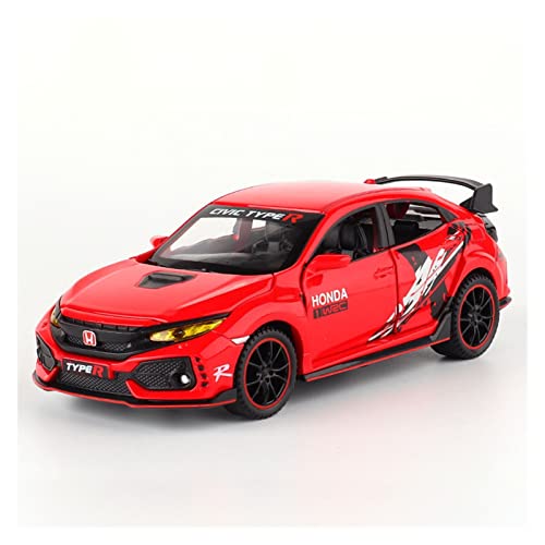 CHENXIAOLAN Miniaturmodelle Für Civic Type R 1 32 Simulation Druckgusslegierung Sportwagenmodell Sound Light Kinderspielzeugfahrzeug Geschenke Fertigmodell(Rot) von CHENXIAOLAN