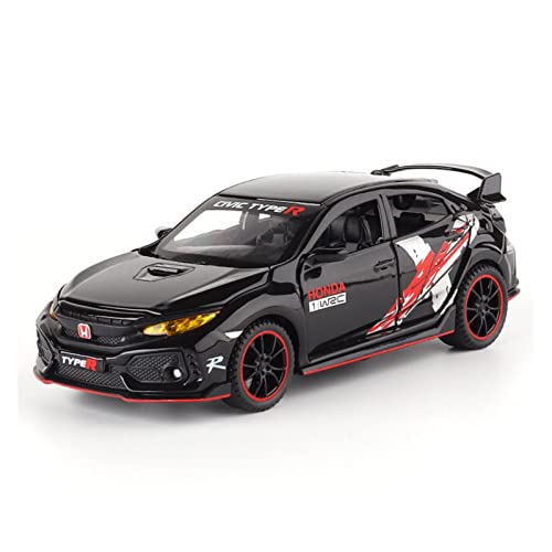 CHENXIAOLAN Miniaturmodelle Für Civic Type R 1 32 Simulation Druckgusslegierung Sportwagenmodell Sound Light Kinderspielzeugfahrzeug Geschenke Fertigmodell(Schwarz) von CHENXIAOLAN