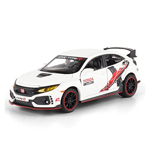 CHENXIAOLAN Miniaturmodelle Für Civic Type R 1 32 Simulation Druckgusslegierung Sportwagenmodell Sound Light Kinderspielzeugfahrzeug Geschenke Fertigmodell(Weiß) von CHENXIAOLAN