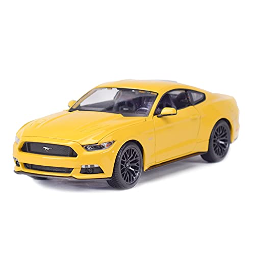 CHENXIAOLAN Miniaturmodelle Für Ford Mustang 2015 1 18 Sportwagen Statische Simulation Die Cast Collectible Modellauto Spielzeug Fertigmodell(Yellow) von CHENXIAOLAN