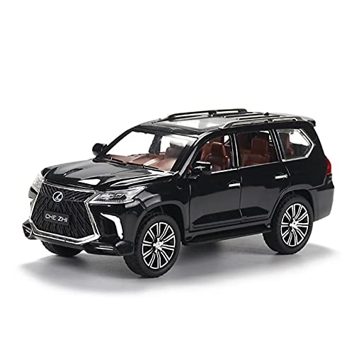 CHENXIAOLAN Miniaturmodelle Für Lexus LX570 SUV 1 24 Zinklegierung Simulation Zurückziehen Spielzeugauto Modell Für Erwachsene Fertigmodell(Schwarz) von CHENXIAOLAN