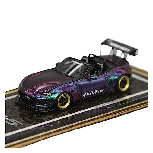 CHENXIAOLAN Miniaturmodelle Für Mazda MX5 1:64 Leichtmetall-Cabrio-Sportwagenmodell, Simulierte Statische Fahrzeugsammlungsdekoration Fertigmodell (Color : A) von CHENXIAOLAN