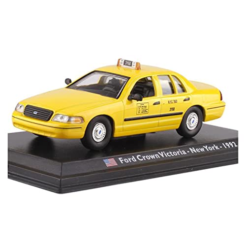 CHENXIAOLAN Miniaturmodelle Für Metalllegierung Gelb Classic 1992 Crown Victoria Taxi Modell Druckguss Auto Spielzeug Geschenk 1 43 Fertigmodell von CHENXIAOLAN