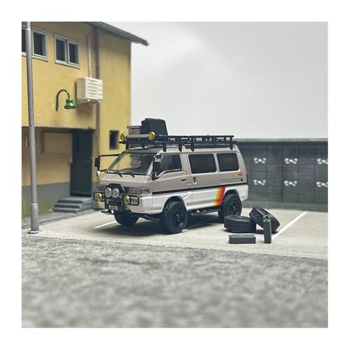 CHENXIAOLAN Miniaturmodelle Für Mitsubishi Delica Modifiziertes Legierungsauto-Replika-Miniaturauto-Dekorationsmodell Im Maßstab 1 64 Fertigmodell(Brown) von CHENXIAOLAN