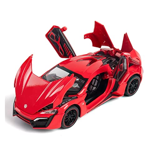 Miniaturmodelle Für Supersportwagen 1 24 Legierungssimulationsgürtel Sound Und Licht Ziehen Automodell Kindergeschenk Zurück Fertigmodell(Rot) von CHENXIAOLAN