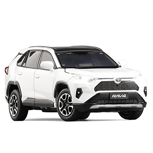 CHENXIAOLAN Miniaturmodelle Für Toyota RAV4 1 32 Simulation Diecast Alloy Automodell Sound Und Licht Sammlerstücke Kinderspielzeug Geschenk Fertigmodell(Weiß) von CHENXIAOLAN