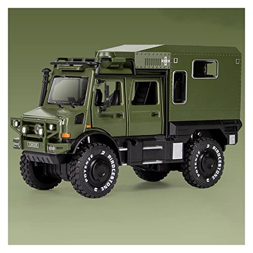 CHENXIAOLAN Miniaturmodelle Für Unimog Climber 1 28 Simulation Diecast Legierung Automodell Sound and Light Boys Toys Vehicle Gifts Fertigmodell(Grün) von CHENXIAOLAN