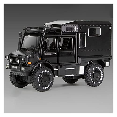 CHENXIAOLAN Miniaturmodelle Für Unimog Climber 1 28 Simulation Diecast Legierung Automodell Sound and Light Boys Toys Vehicle Gifts Fertigmodell(Schwarz) von CHENXIAOLAN