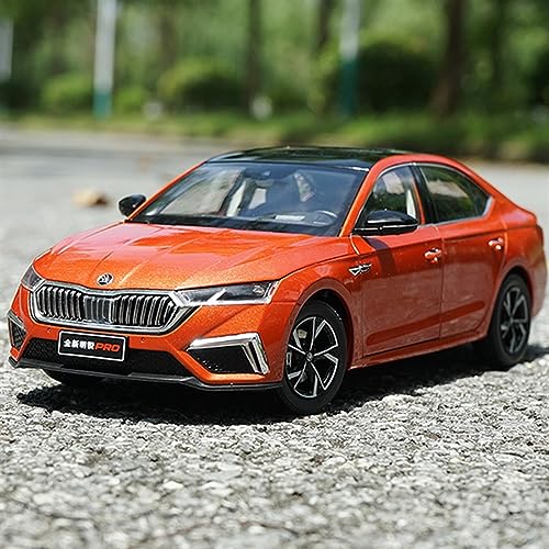 CHENXIAOLAN Miniaturmodelle Maßstab 1 18 für Skoda Octavia PRO 2021, Metalldruckguss, Modellauto, Sammlung, Fahrzeugmodell Fertigmodell (Color : Orange) von CHENXIAOLAN