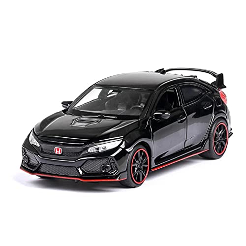 CHENXIAOLAN Miniaturmodelle Maßstab 1 32 Diecast Alloy Metal Collection Sportwagenmodell Für Honda Civic Type-R Sound Light Fertigmodell(Rot) von CHENXIAOLAN