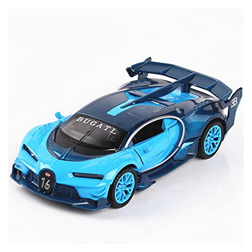 CHENXIAOLAN Miniaturmodelle Simulationsautomodell 1 32 Alloy Diecast Automodell Für Bugatti Gt Zurückziehen Mit Ton Und Licht Fertigmodell(Blau) von CHENXIAOLAN