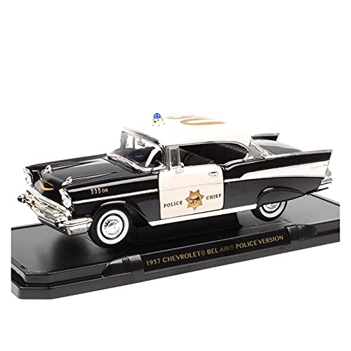 CHENXIAOLAN Miniaturmodelle 1 18 Für Chevrolet Polizeiauto 1957 Vintage Simulation Auto Modell Sammlung Geschenk Display Fertigmodell von CHENXIAOLAN