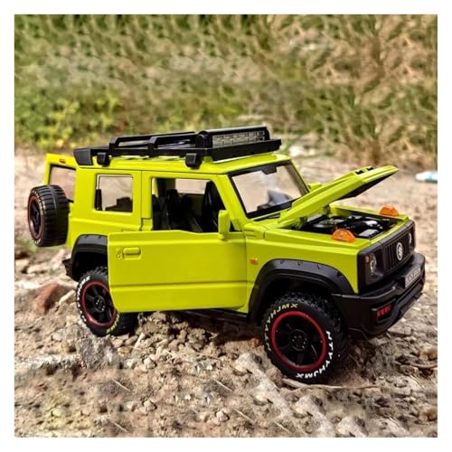 Miniaturmodelle 1 18 Für Suzuki Jimny SUV Legierung Diecast Auto Modell Simulation Fahrzeug Sound Und Licht Spielzeug Geschenk Fertigmodell(Yellow) von CHENXIAOLAN